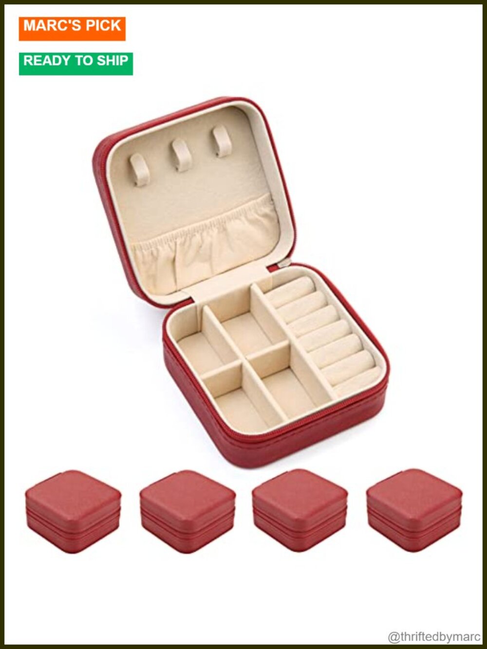 Mini Jewelry Case Small Travel Organizer Portable Box PU Leather